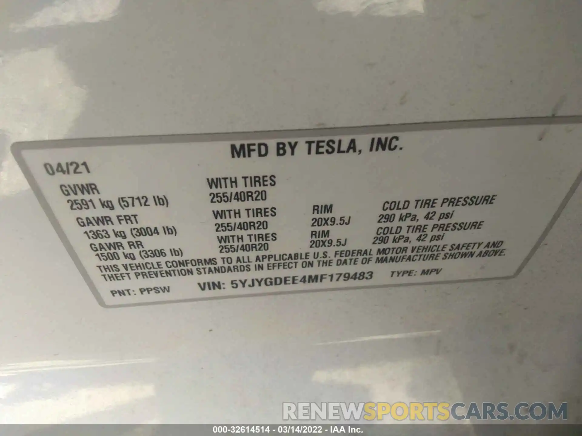 9 Photograph of a damaged car 5YJYGDEE4MF179483 TESLA MODEL Y 2021