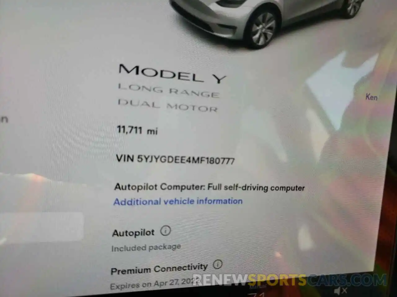 8 Фотография поврежденного автомобиля 5YJYGDEE4MF180777 TESLA MODEL Y 2021