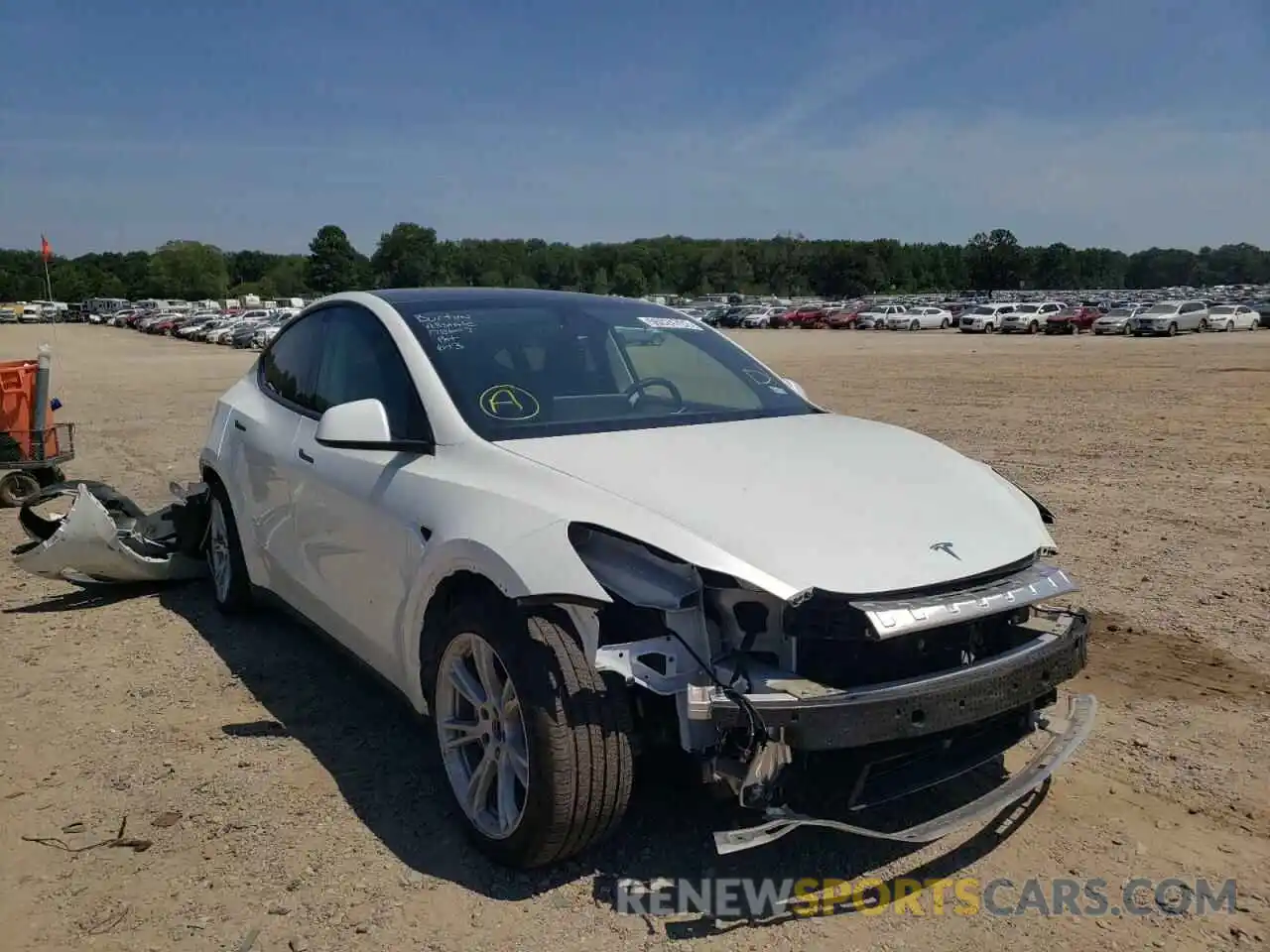 1 Photograph of a damaged car 5YJYGDEE4MF186286 TESLA MODEL Y 2021