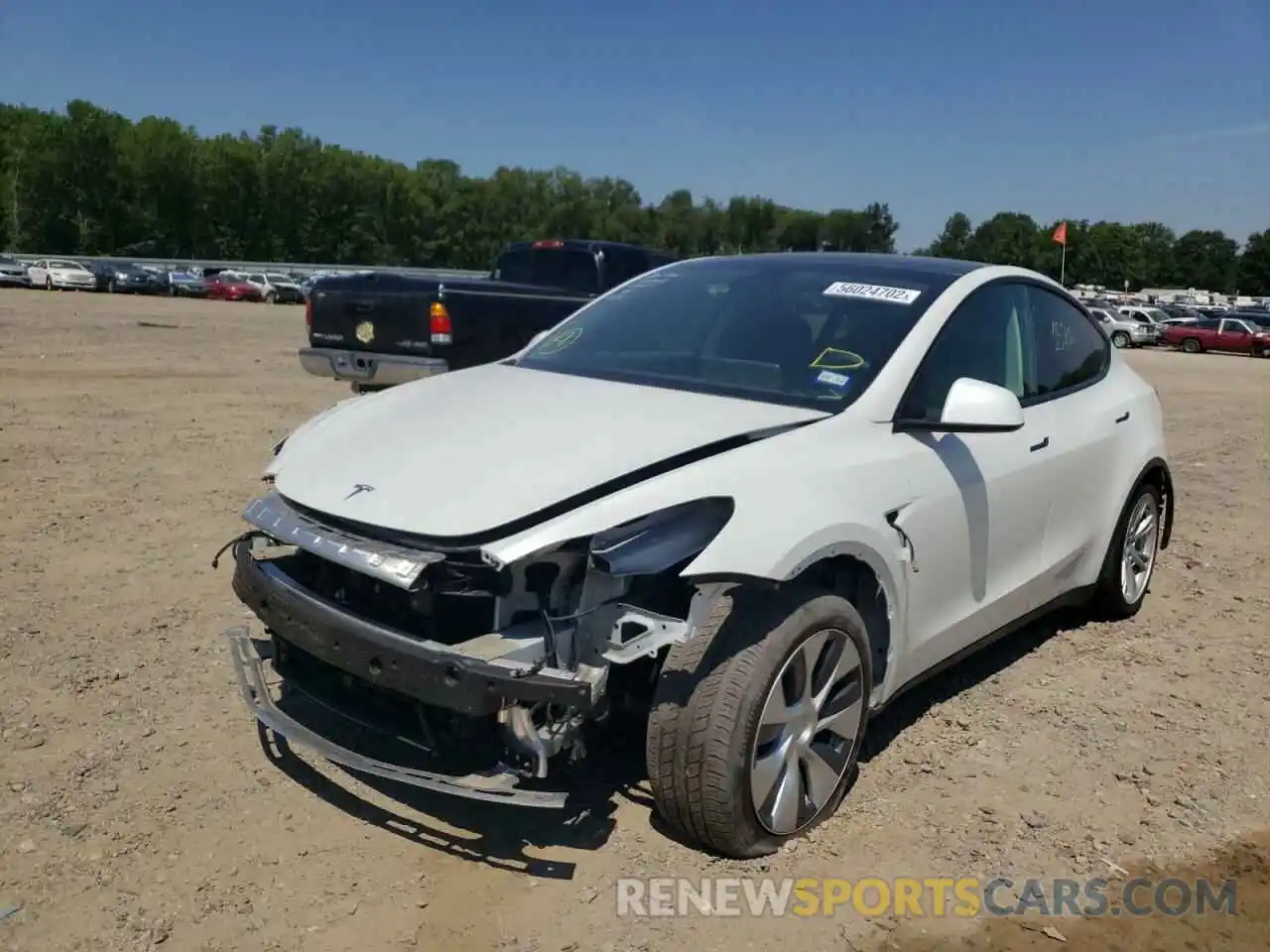 2 Photograph of a damaged car 5YJYGDEE4MF186286 TESLA MODEL Y 2021