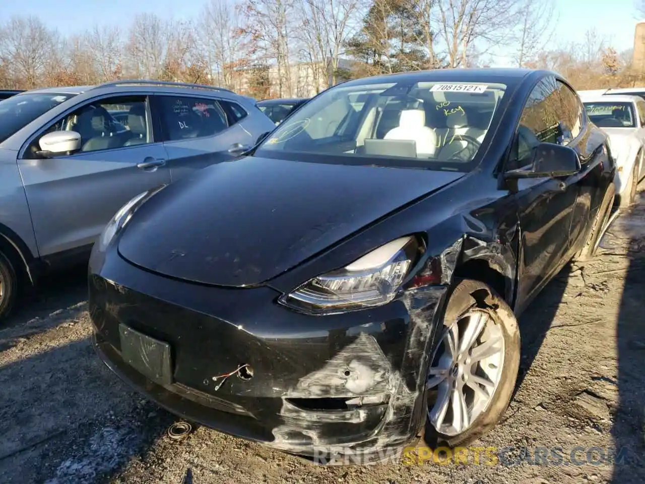 2 Фотография поврежденного автомобиля 5YJYGDEE4MF186787 TESLA MODEL Y 2021