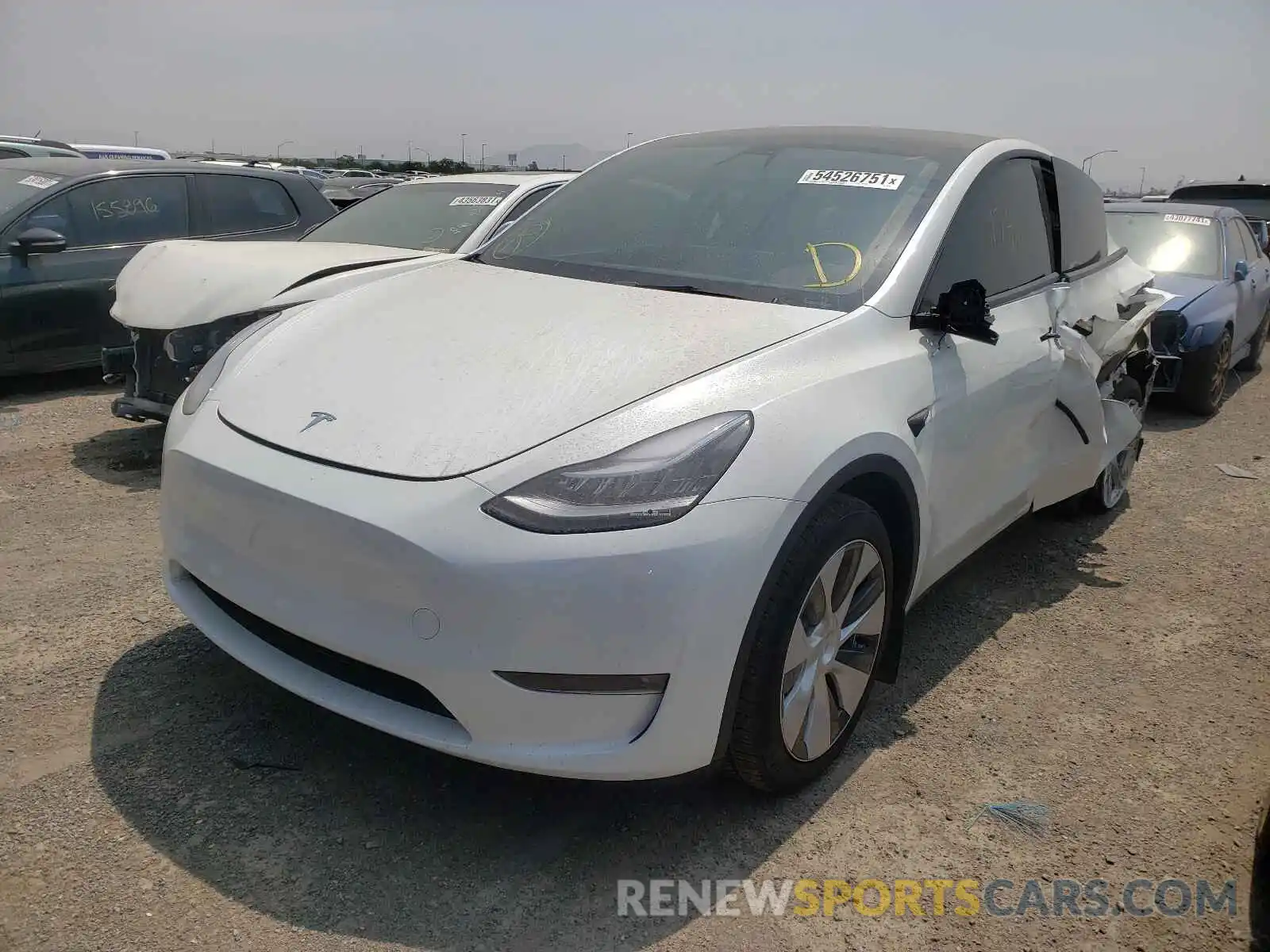 2 Photograph of a damaged car 5YJYGDEE4MF188779 TESLA MODEL Y 2021