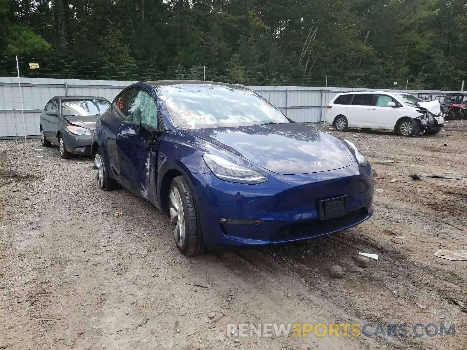 1 Photograph of a damaged car 5YJYGDEE4MF195425 TESLA MODEL Y 2021