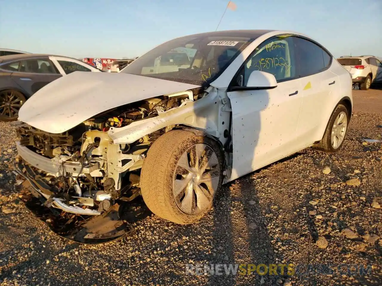 2 Photograph of a damaged car 5YJYGDEE4MF202969 TESLA MODEL Y 2021