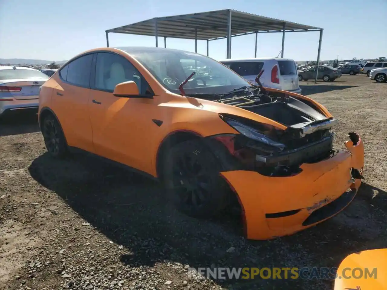 1 Photograph of a damaged car 5YJYGDEE4MF210179 TESLA MODEL Y 2021