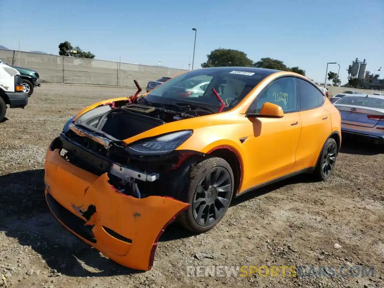 2 Photograph of a damaged car 5YJYGDEE4MF210179 TESLA MODEL Y 2021