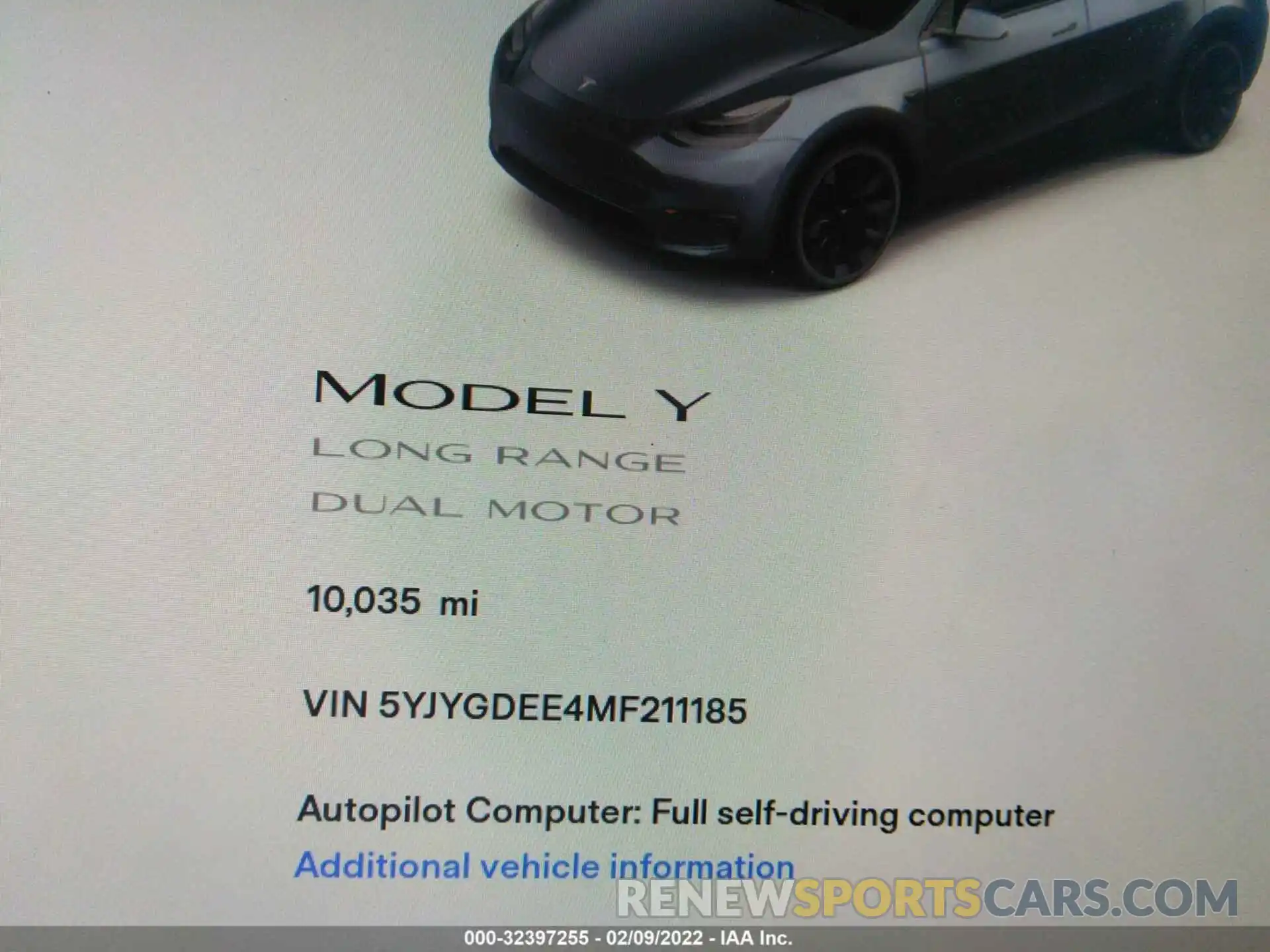 7 Фотография поврежденного автомобиля 5YJYGDEE4MF211185 TESLA MODEL Y 2021