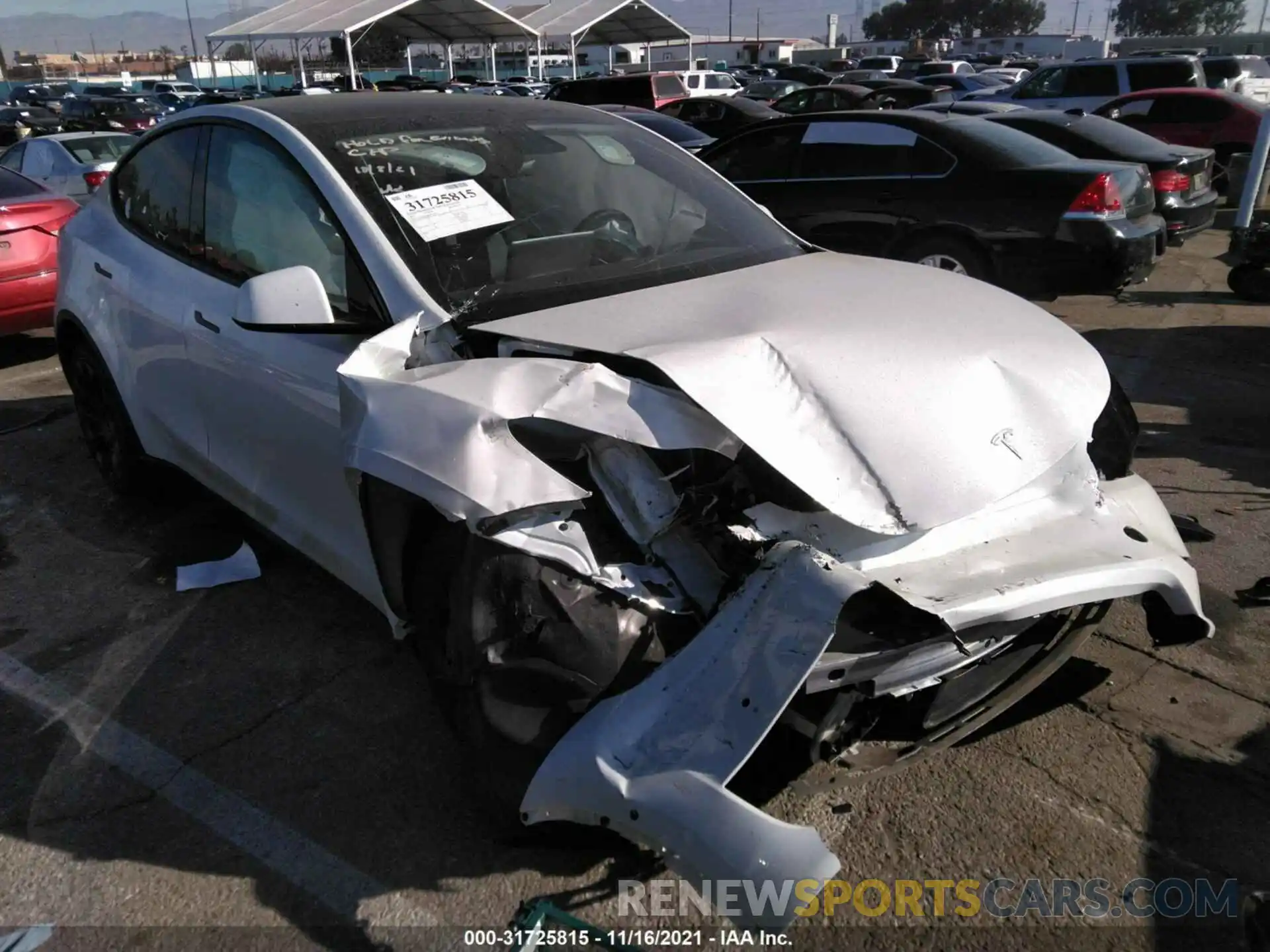 1 Photograph of a damaged car 5YJYGDEE4MF213793 TESLA MODEL Y 2021