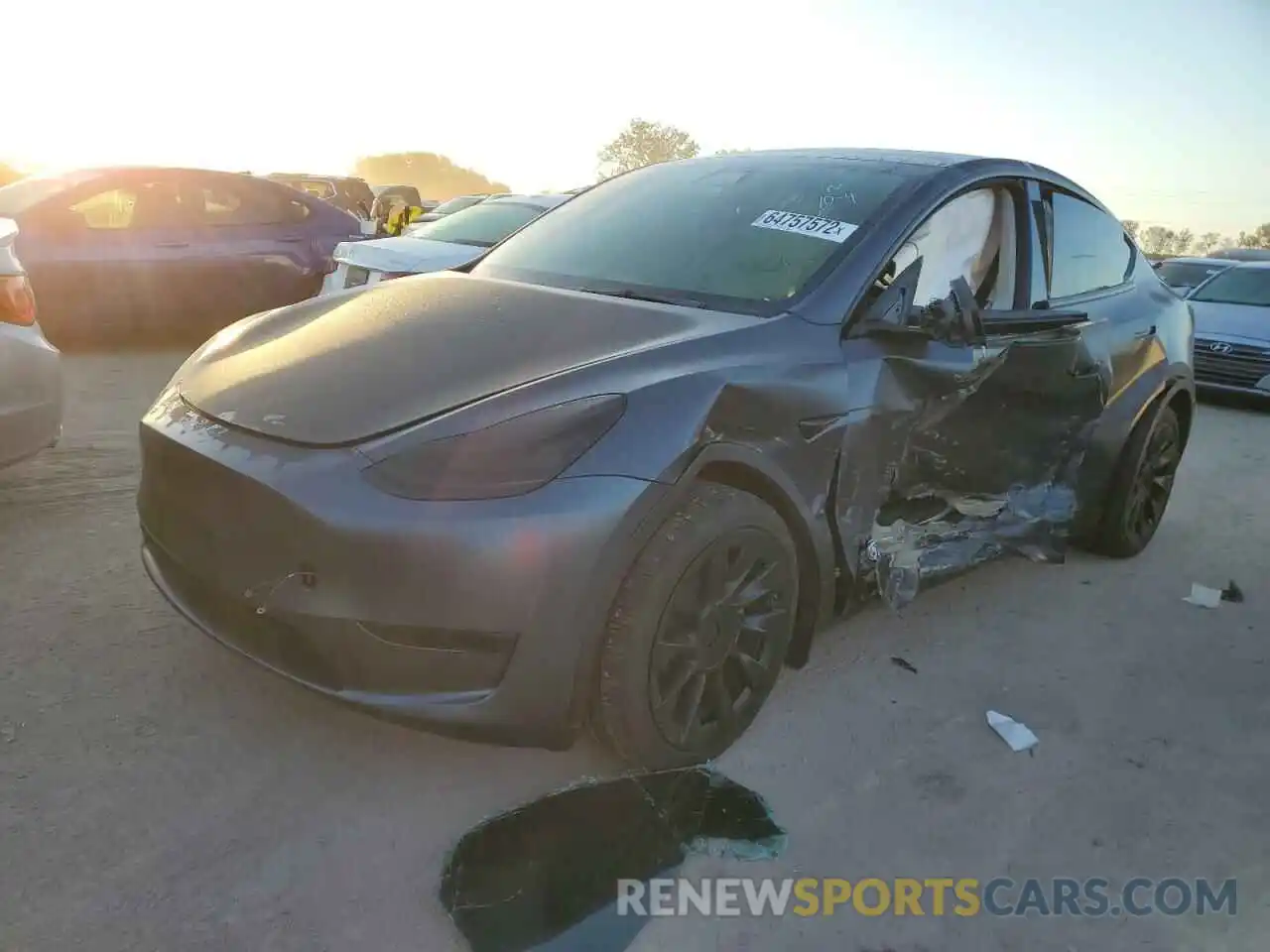 2 Photograph of a damaged car 5YJYGDEE4MF227127 TESLA MODEL Y 2021