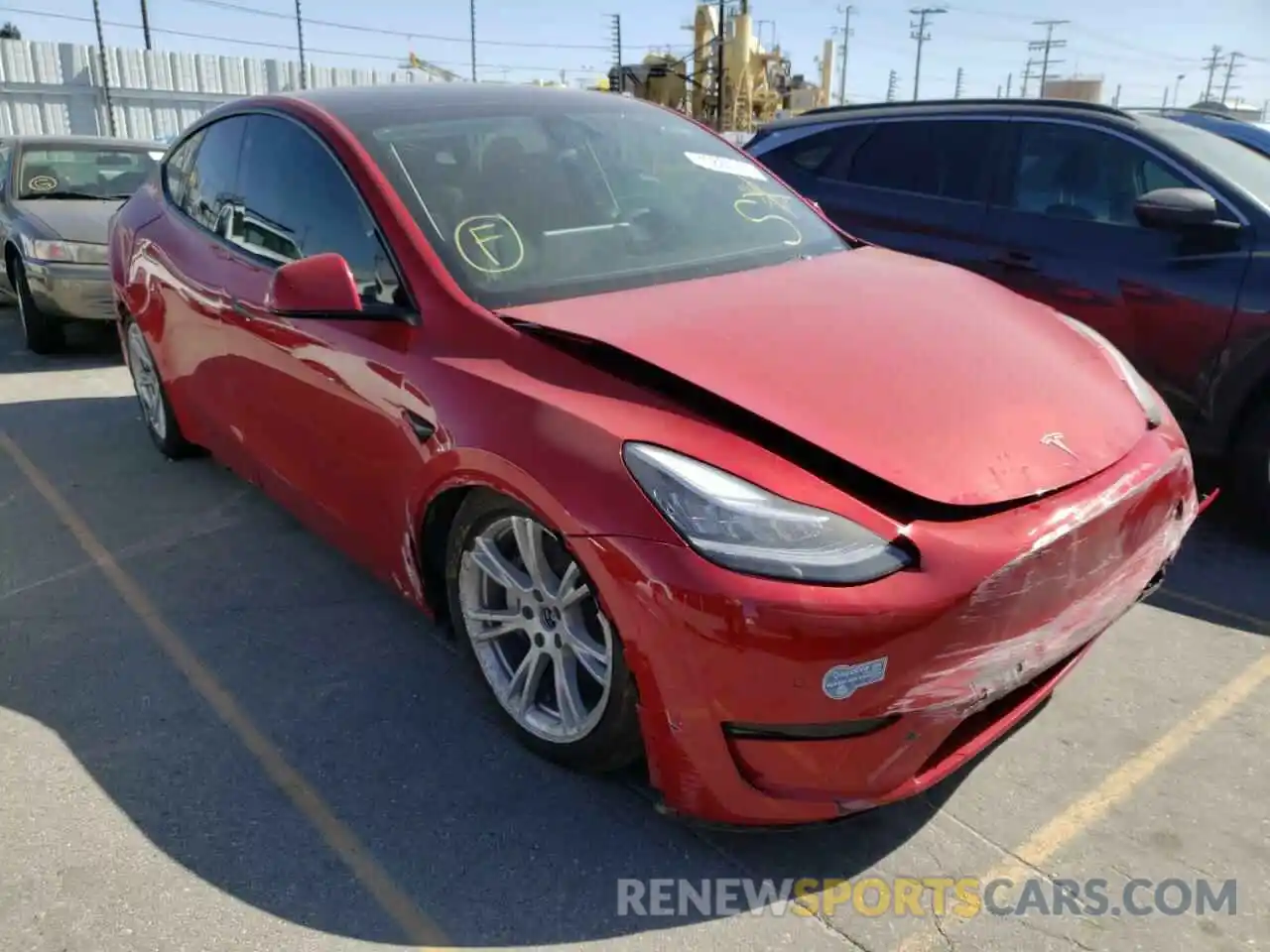 1 Photograph of a damaged car 5YJYGDEE4MF241481 TESLA MODEL Y 2021