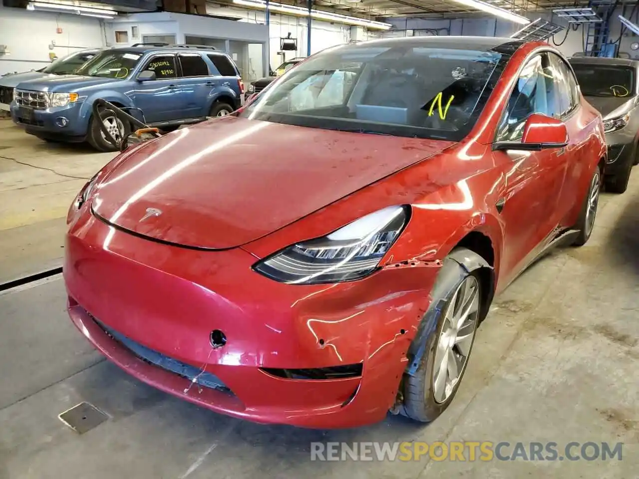 2 Фотография поврежденного автомобиля 5YJYGDEE4MF250388 TESLA MODEL Y 2021