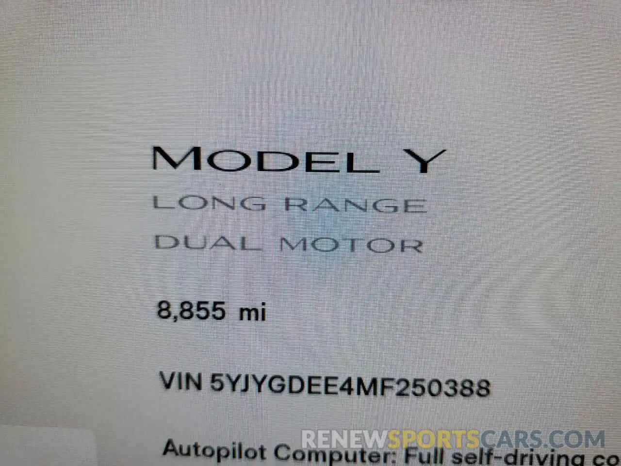 8 Фотография поврежденного автомобиля 5YJYGDEE4MF250388 TESLA MODEL Y 2021