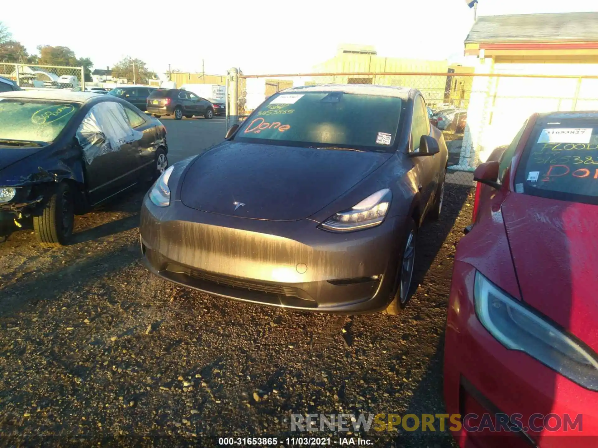 2 Photograph of a damaged car 5YJYGDEE4MF251055 TESLA MODEL Y 2021