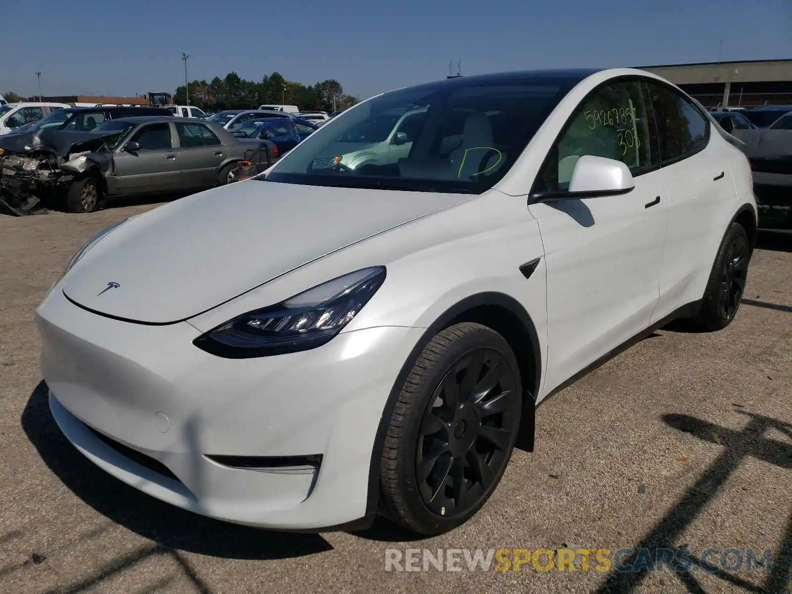 2 Photograph of a damaged car 5YJYGDEE4MF254375 TESLA MODEL Y 2021