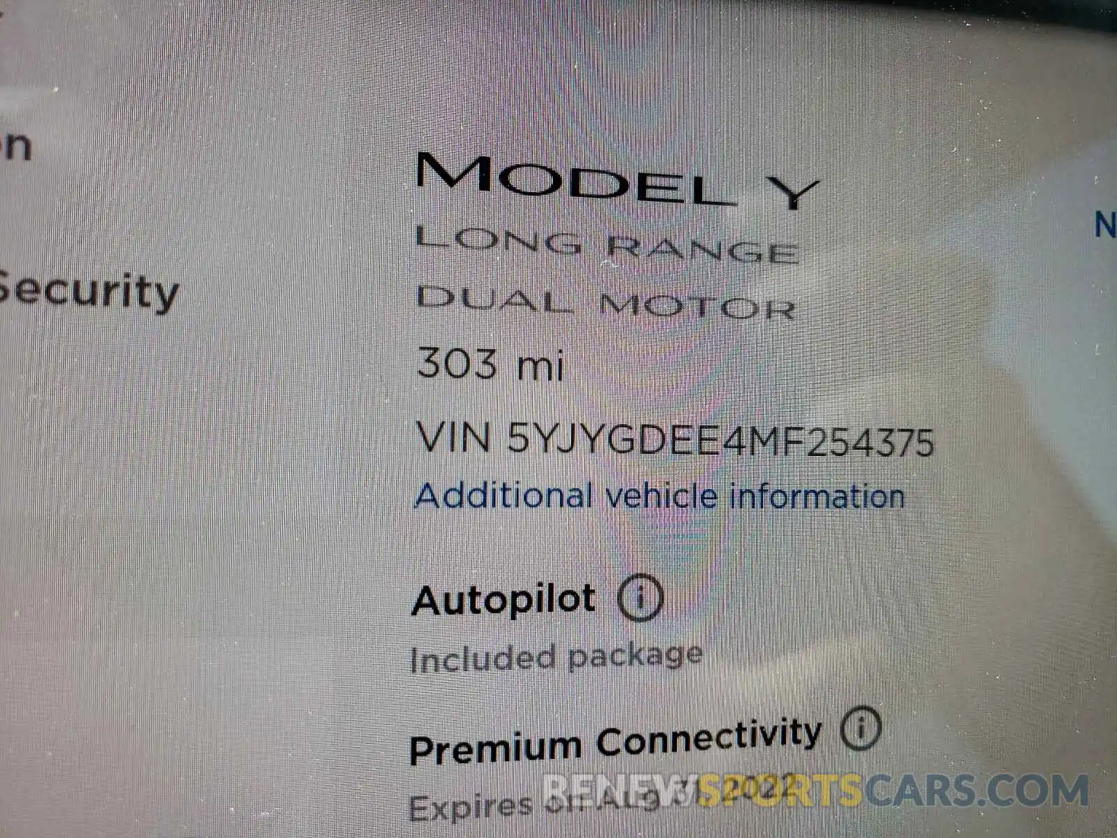 8 Photograph of a damaged car 5YJYGDEE4MF254375 TESLA MODEL Y 2021