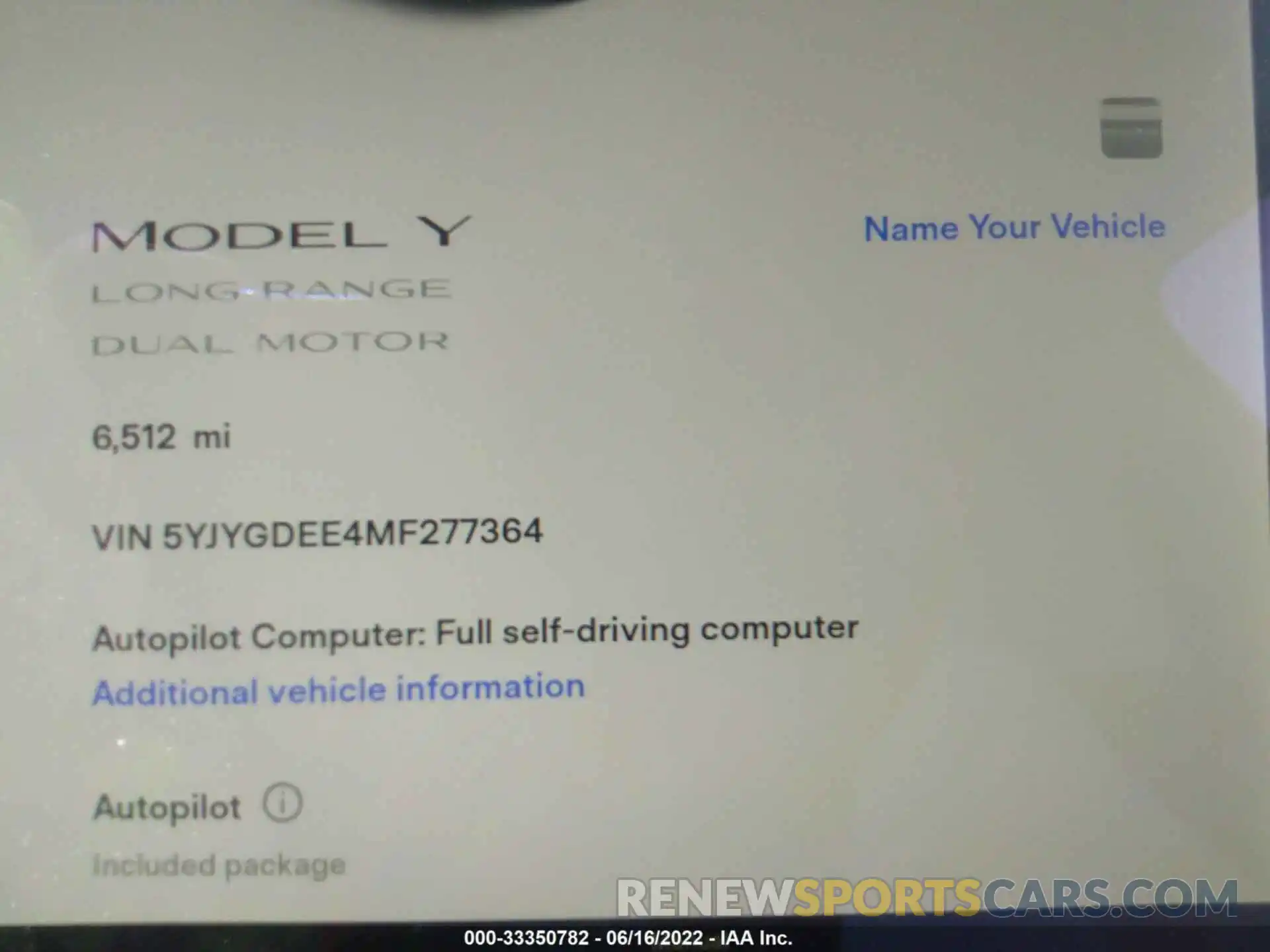 7 Фотография поврежденного автомобиля 5YJYGDEE4MF277364 TESLA MODEL Y 2021