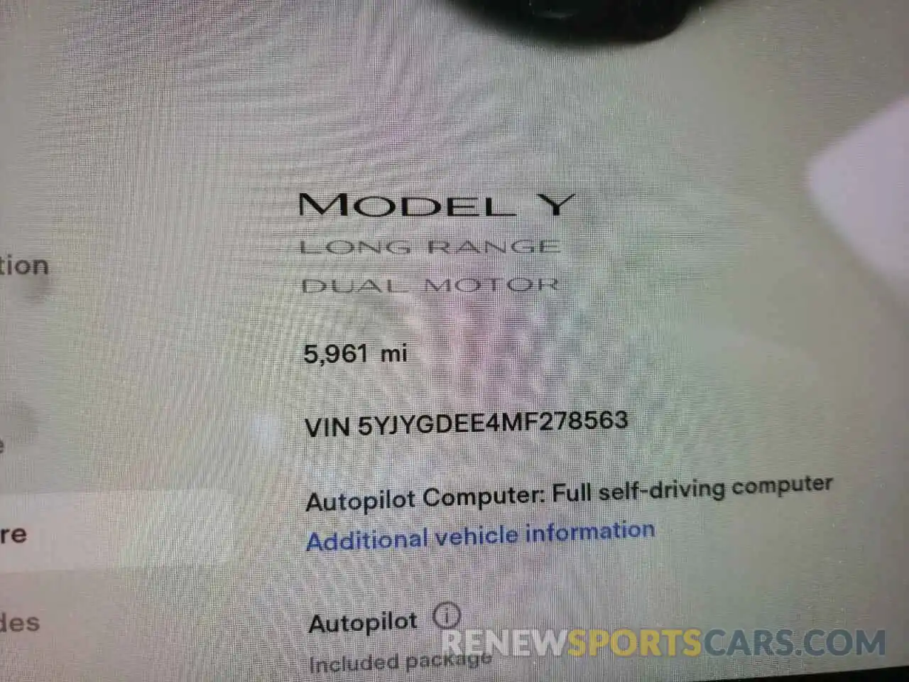 8 Фотография поврежденного автомобиля 5YJYGDEE4MF278563 TESLA MODEL Y 2021