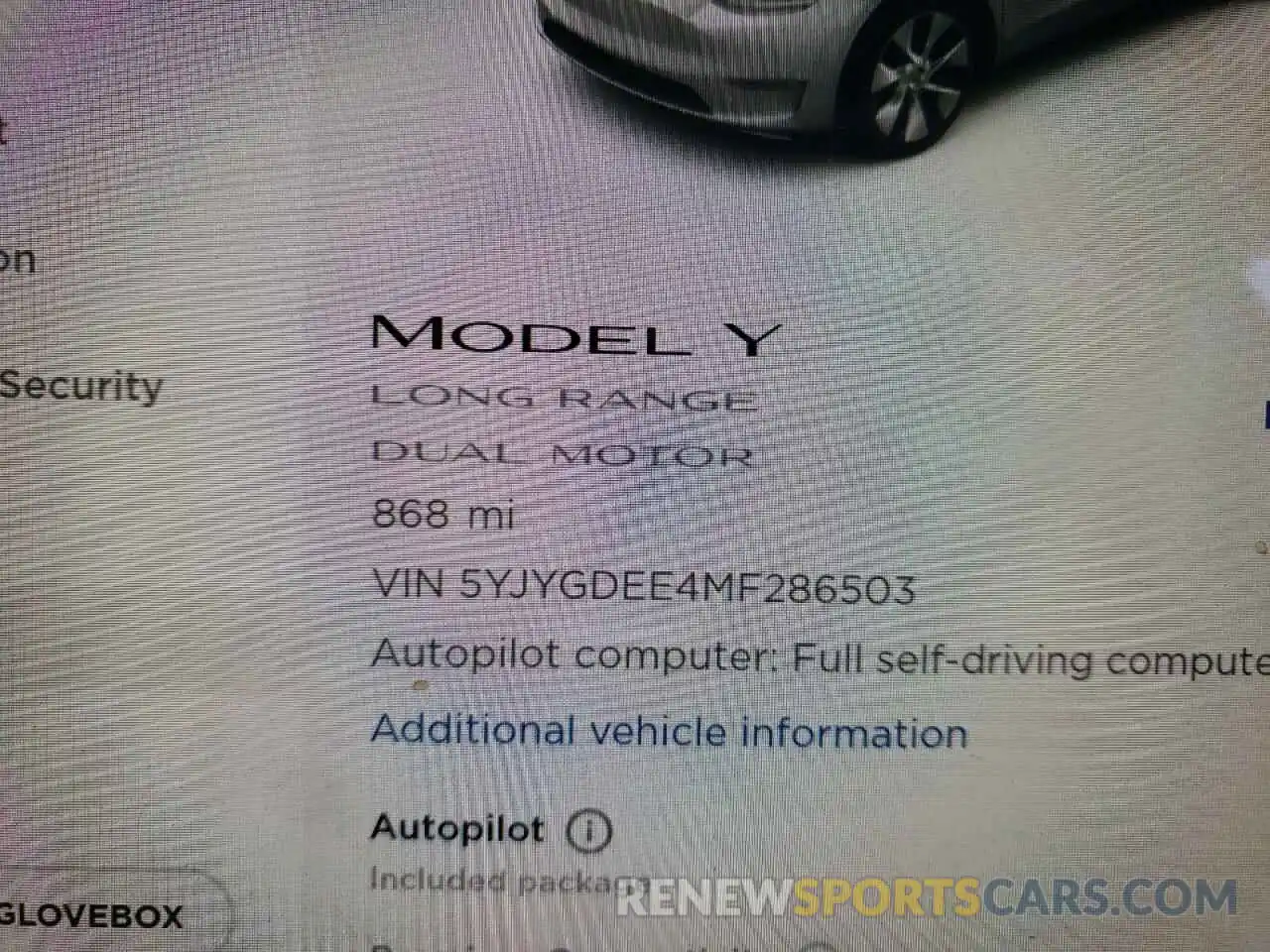 8 Photograph of a damaged car 5YJYGDEE4MF286503 TESLA MODEL Y 2021