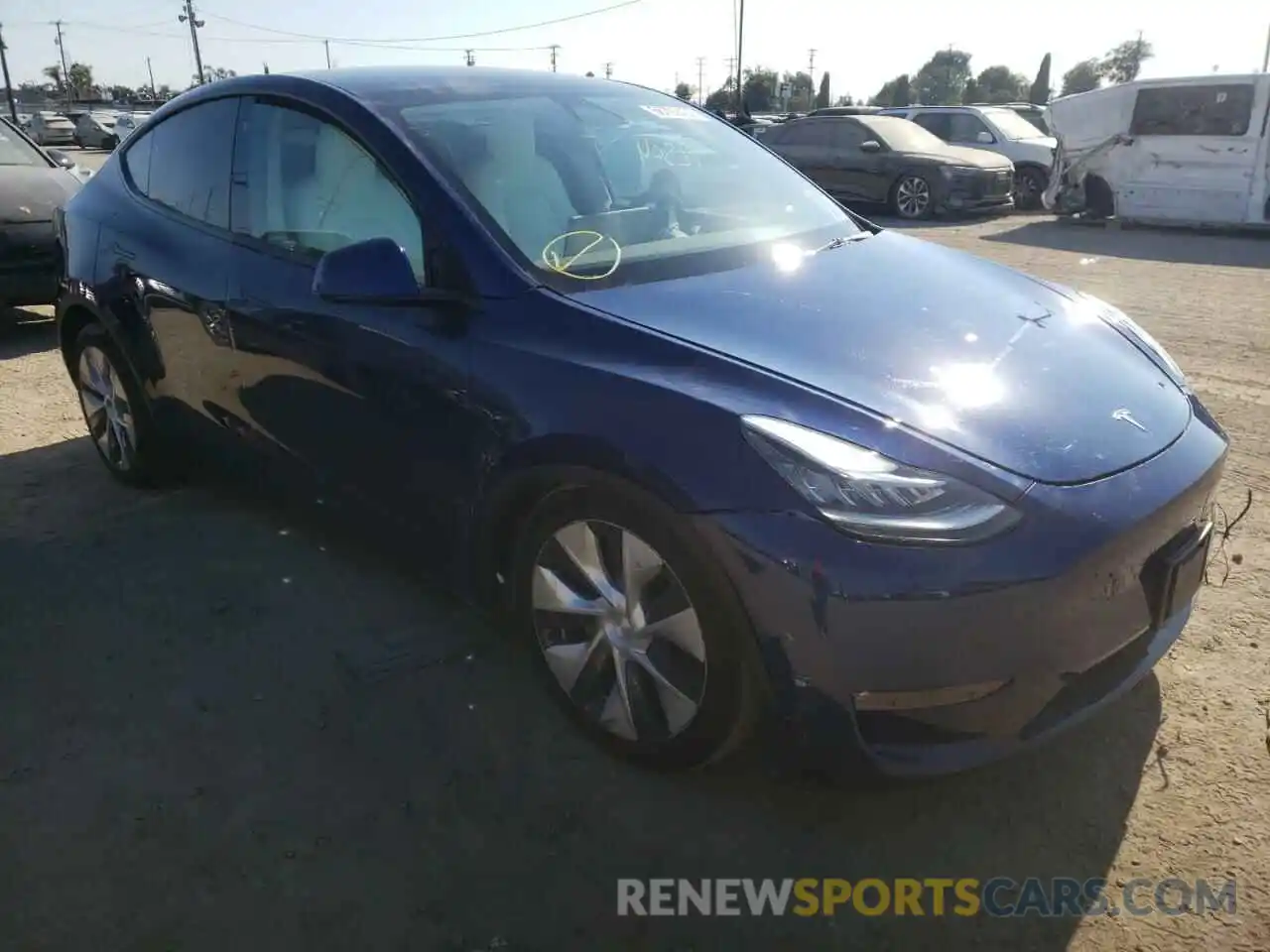 1 Photograph of a damaged car 5YJYGDEE4MF294956 TESLA MODEL Y 2021