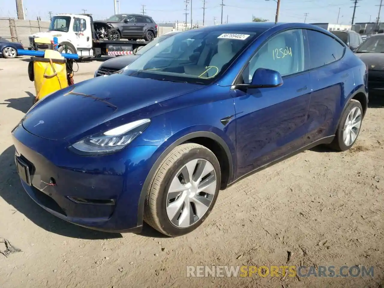 2 Photograph of a damaged car 5YJYGDEE4MF294956 TESLA MODEL Y 2021