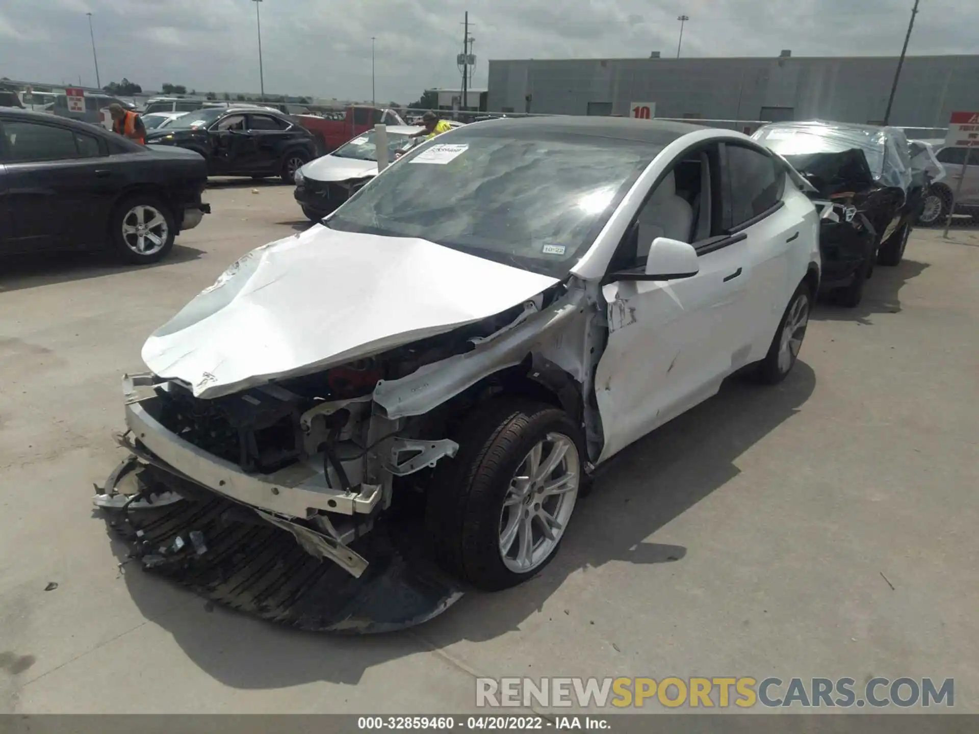 2 Photograph of a damaged car 5YJYGDEE4MF306720 TESLA MODEL Y 2021