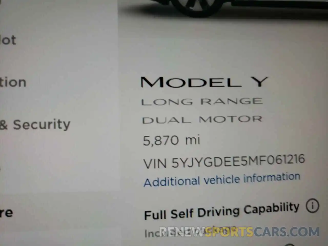 8 Photograph of a damaged car 5YJYGDEE5MF061216 TESLA MODEL Y 2021