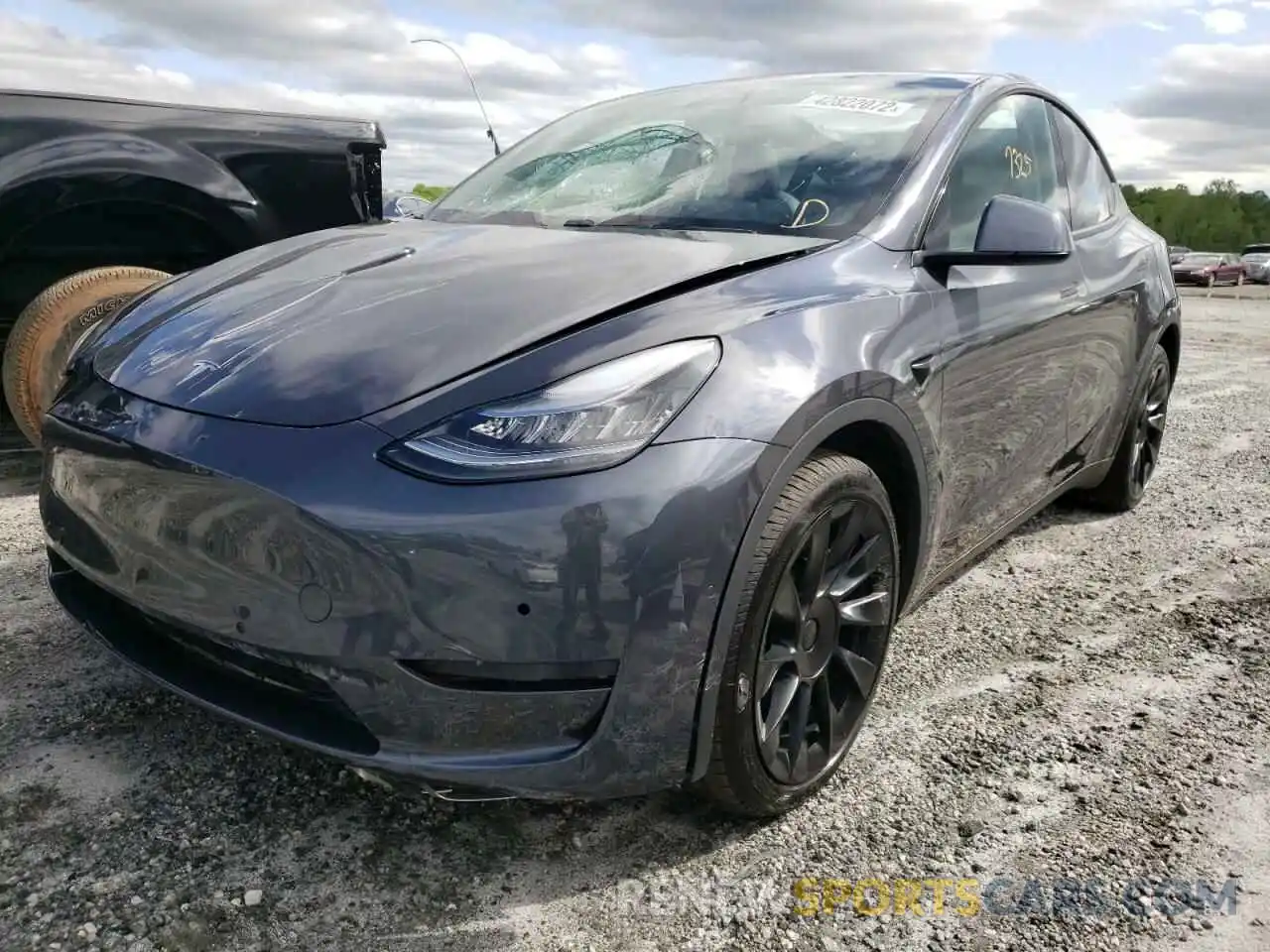 2 Photograph of a damaged car 5YJYGDEE5MF062186 TESLA MODEL Y 2021