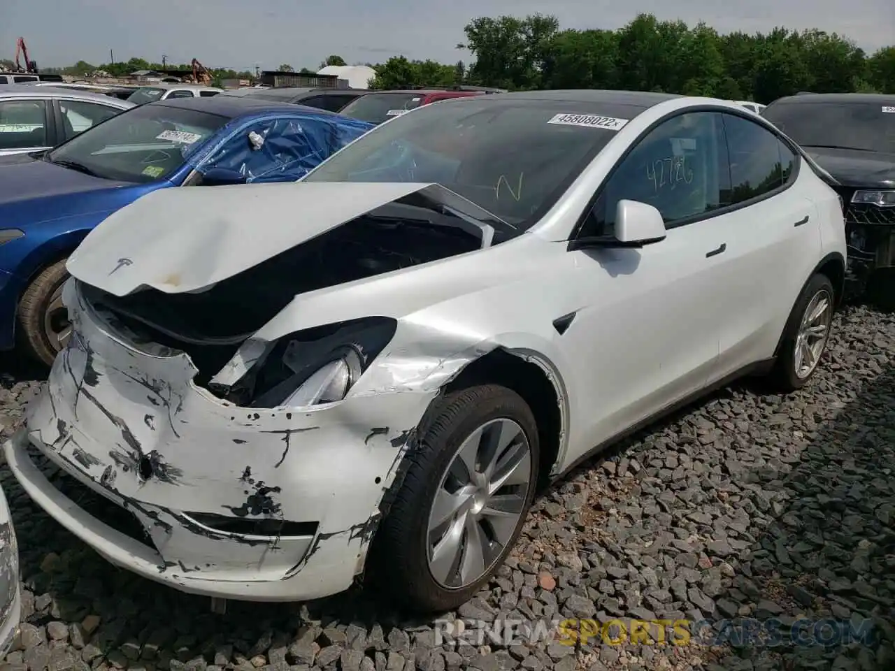 2 Photograph of a damaged car 5YJYGDEE5MF072717 TESLA MODEL Y 2021