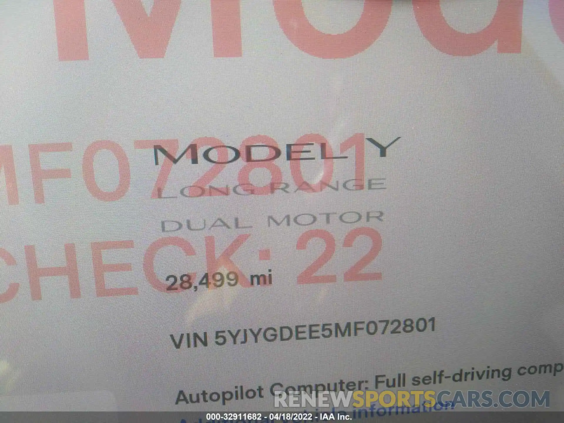 7 Фотография поврежденного автомобиля 5YJYGDEE5MF072801 TESLA MODEL Y 2021