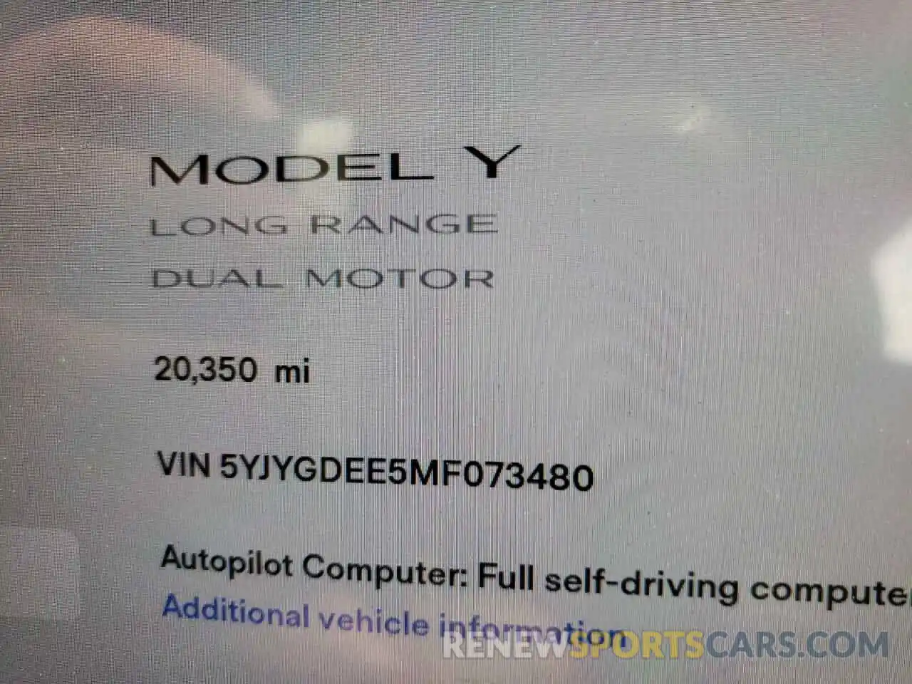 8 Фотография поврежденного автомобиля 5YJYGDEE5MF073480 TESLA MODEL Y 2021