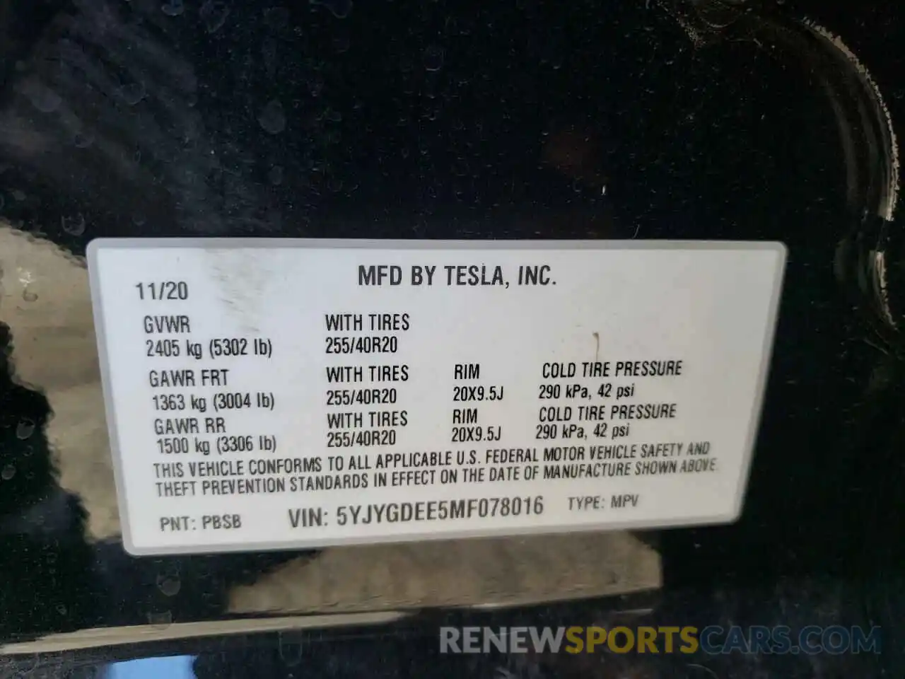 10 Photograph of a damaged car 5YJYGDEE5MF078016 TESLA MODEL Y 2021