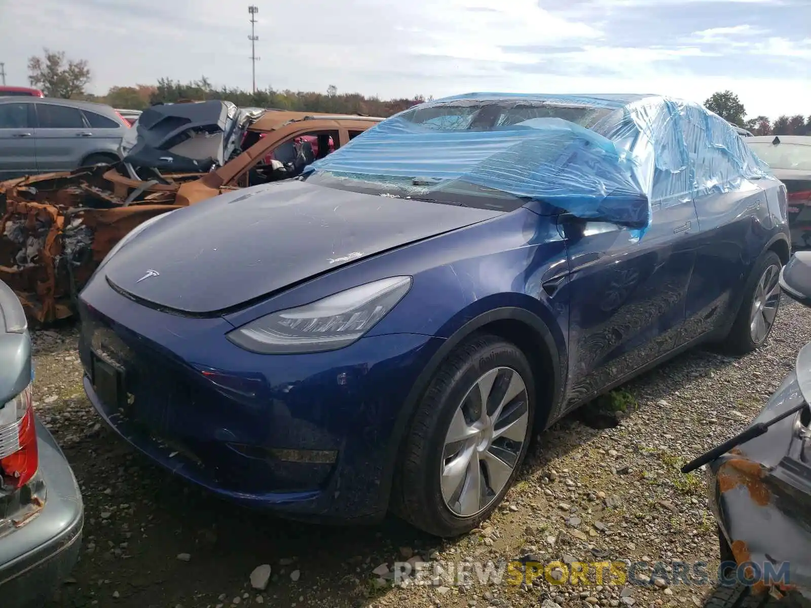 2 Фотография поврежденного автомобиля 5YJYGDEE5MF082700 TESLA MODEL Y 2021