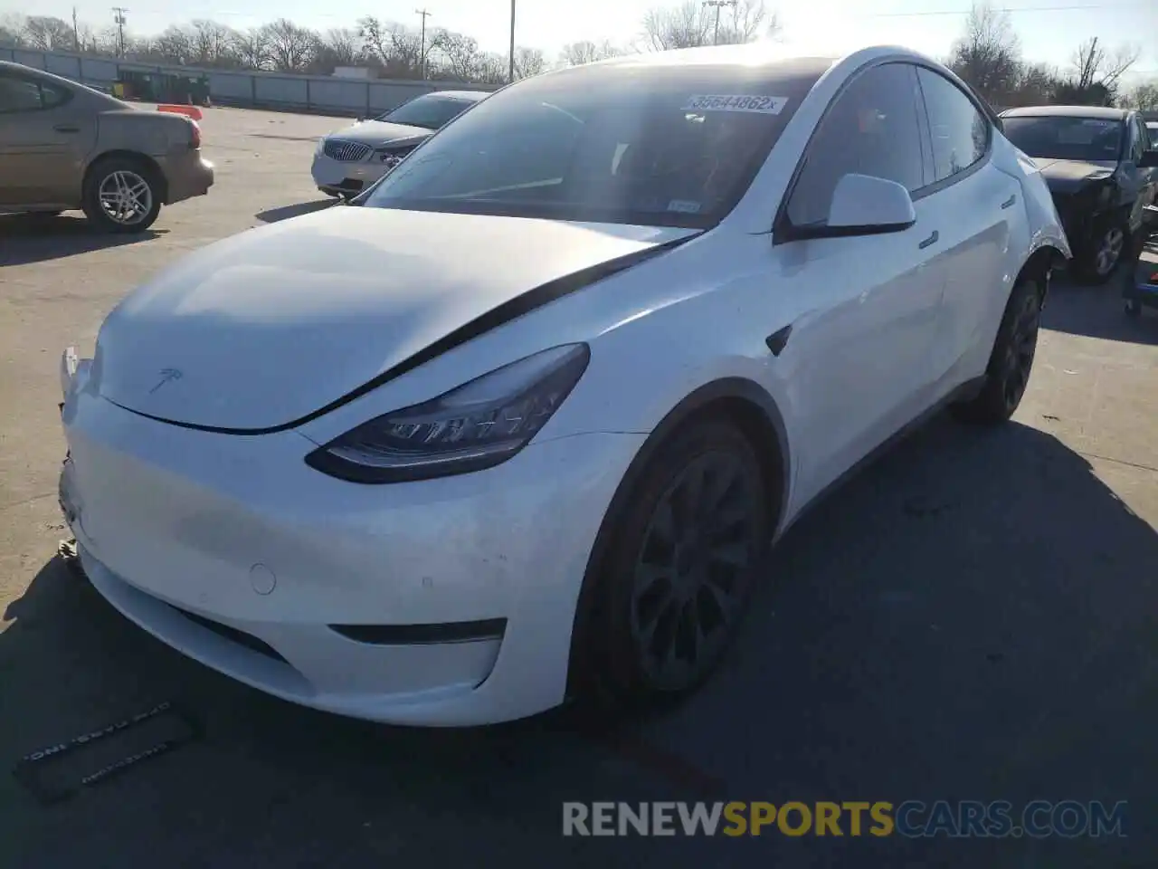 2 Photograph of a damaged car 5YJYGDEE5MF084267 TESLA MODEL Y 2021