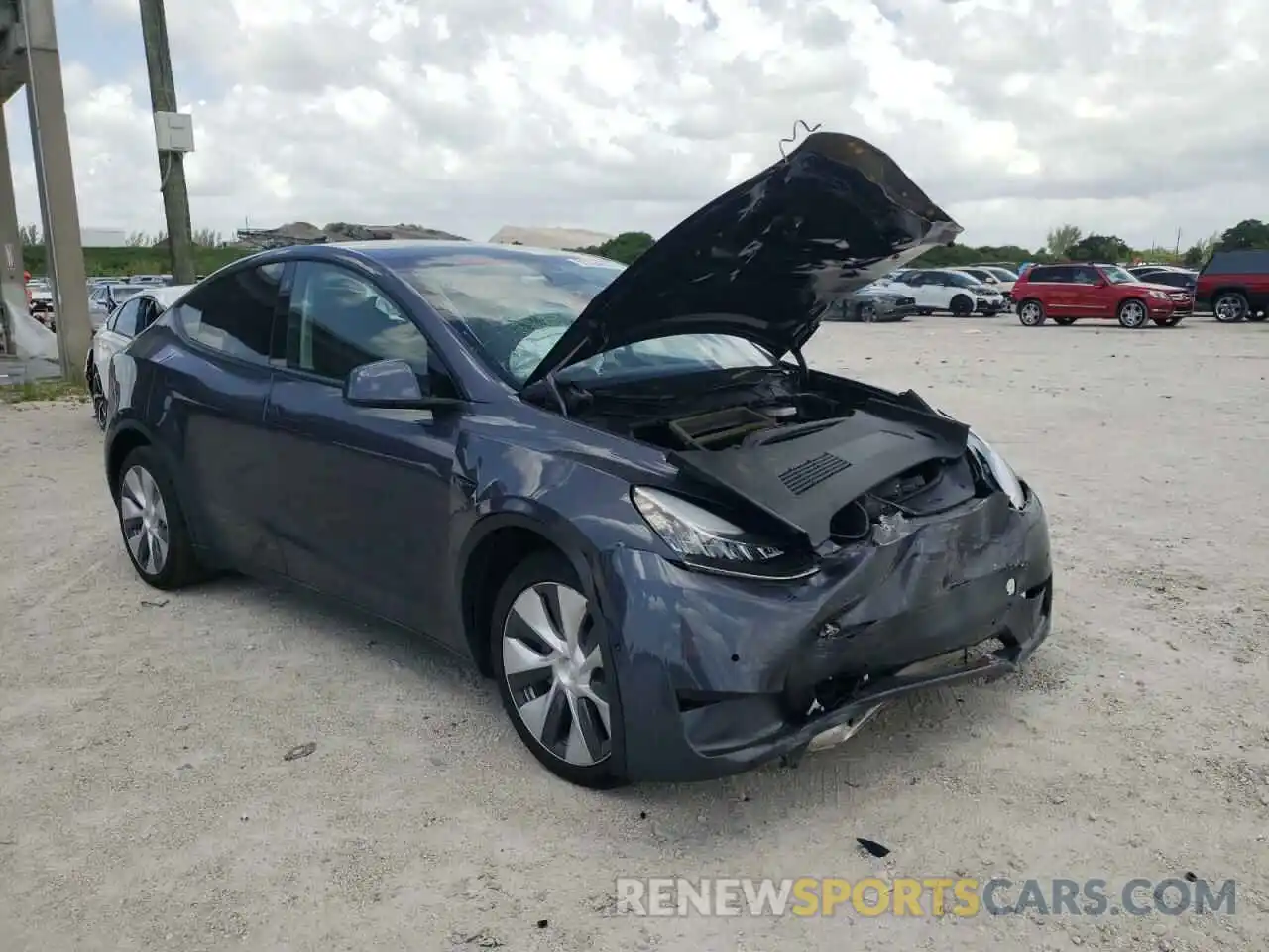 1 Photograph of a damaged car 5YJYGDEE5MF087606 TESLA MODEL Y 2021