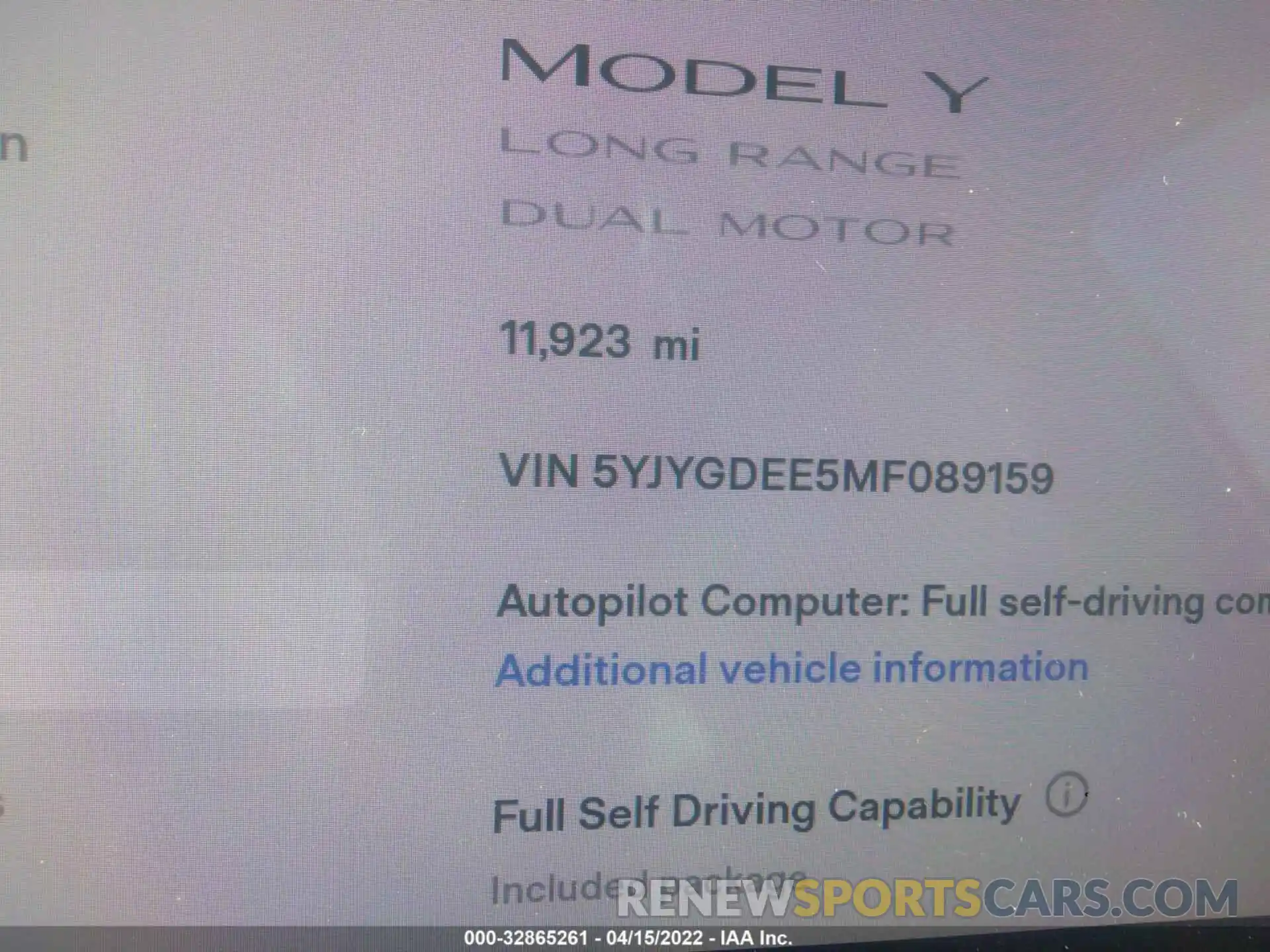 7 Фотография поврежденного автомобиля 5YJYGDEE5MF089159 TESLA MODEL Y 2021