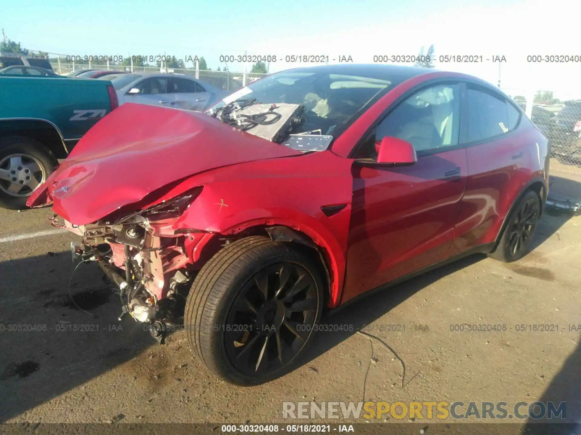 2 Фотография поврежденного автомобиля 5YJYGDEE5MF089789 TESLA MODEL Y 2021