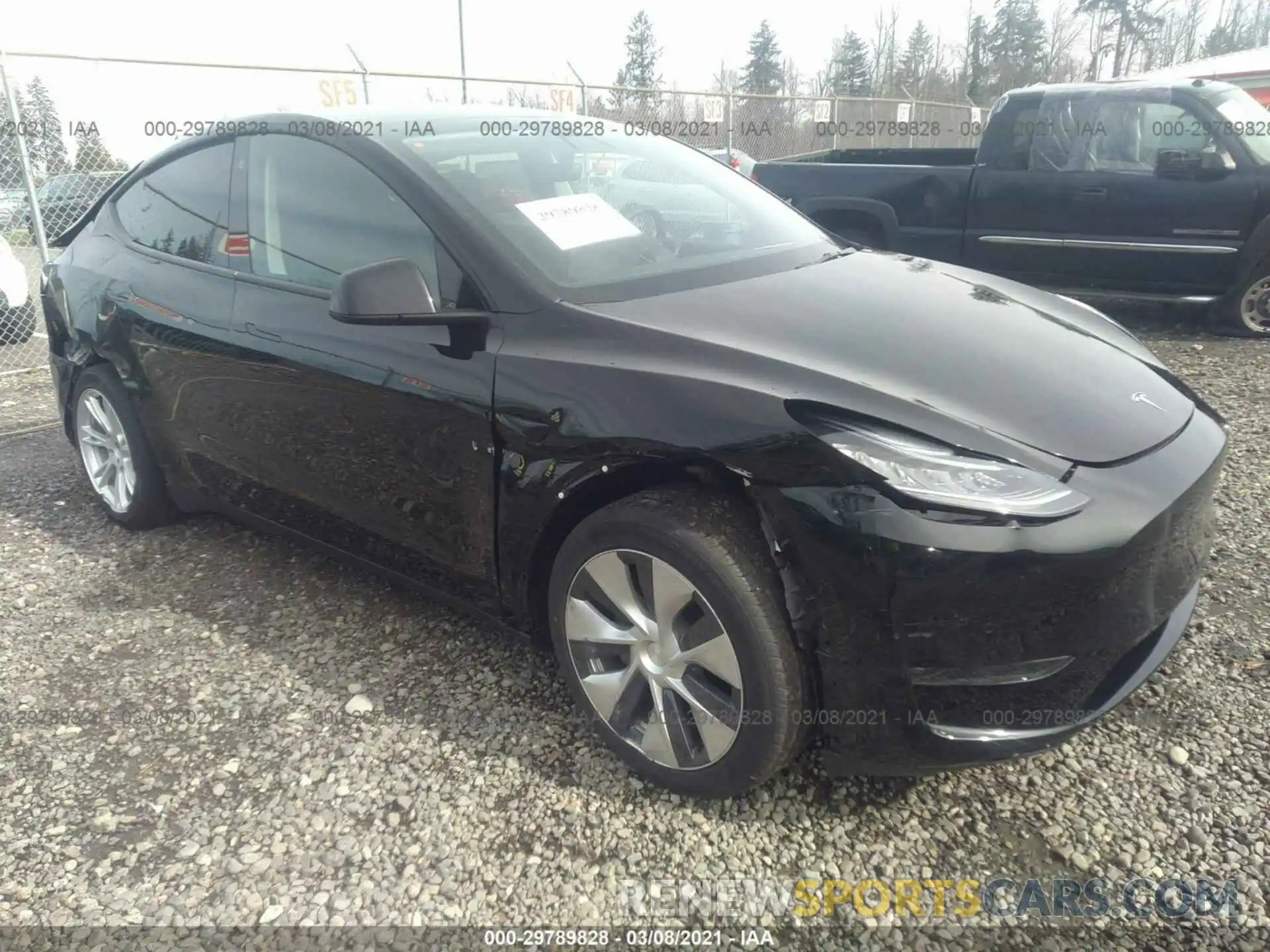 1 Photograph of a damaged car 5YJYGDEE5MF090182 TESLA MODEL Y 2021