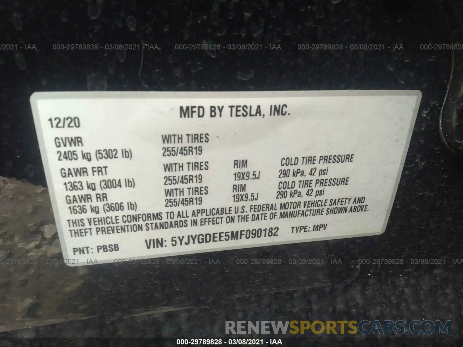 9 Photograph of a damaged car 5YJYGDEE5MF090182 TESLA MODEL Y 2021