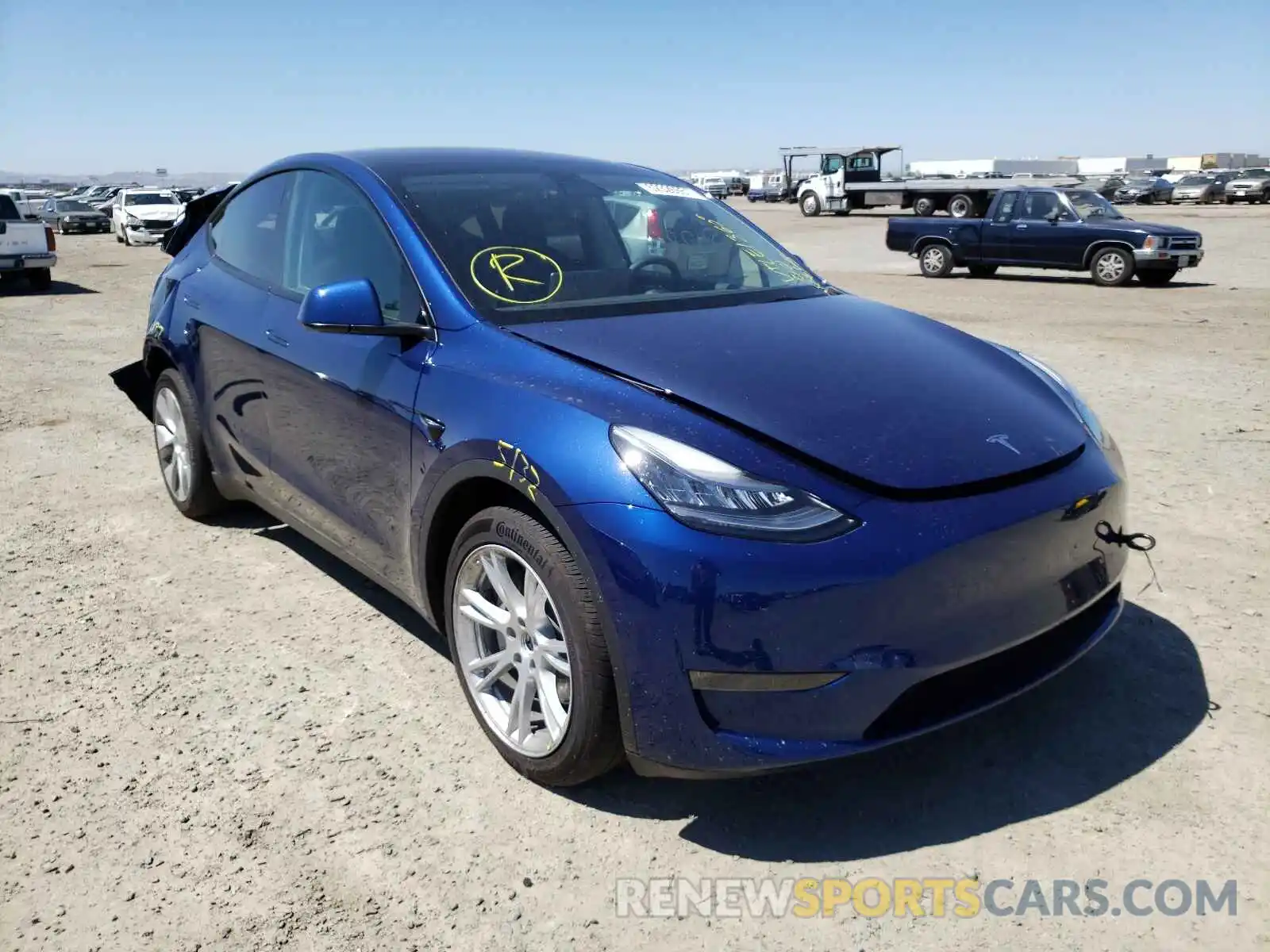 1 Photograph of a damaged car 5YJYGDEE5MF092336 TESLA MODEL Y 2021