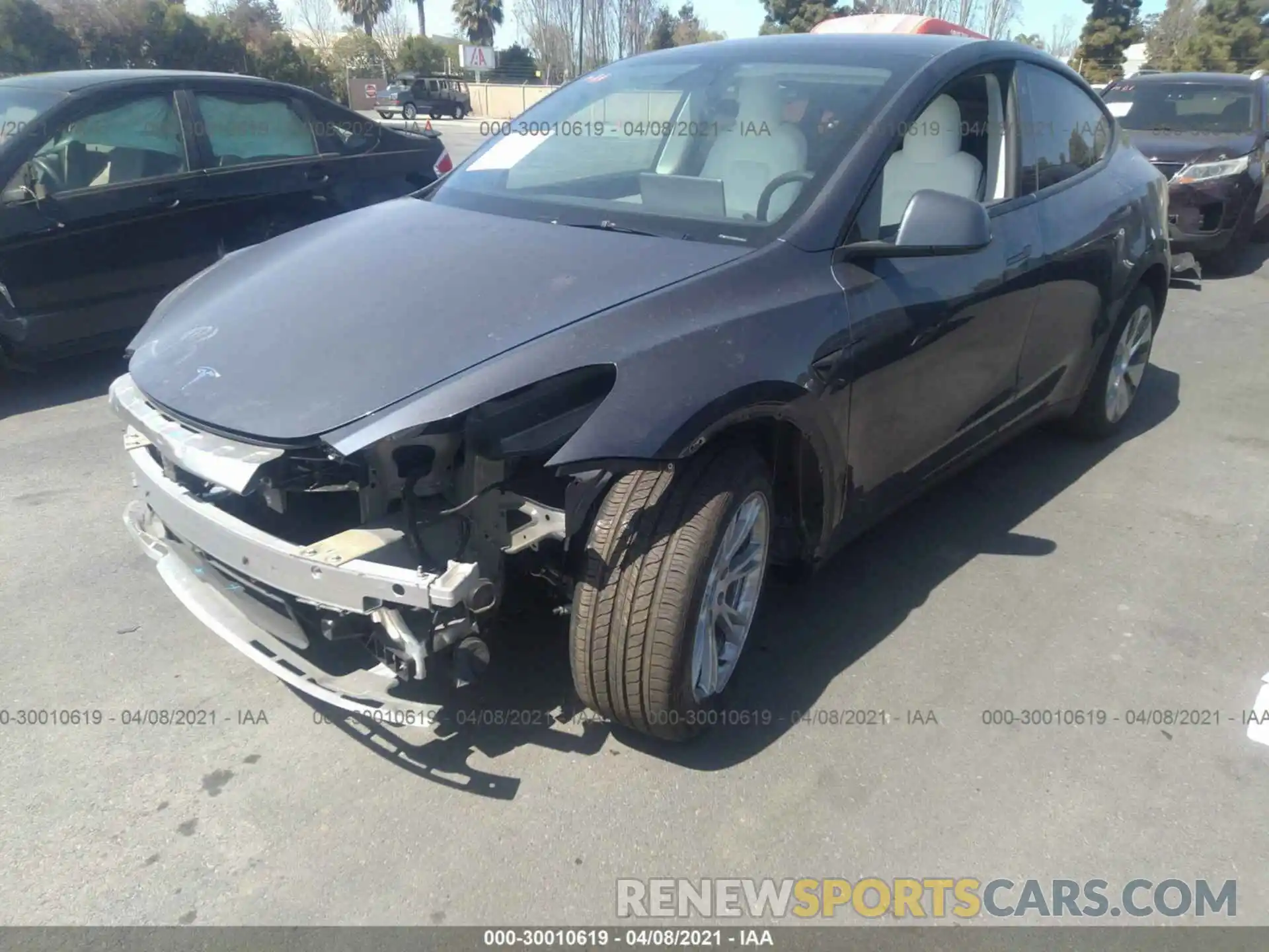 2 Photograph of a damaged car 5YJYGDEE5MF098525 TESLA MODEL Y 2021