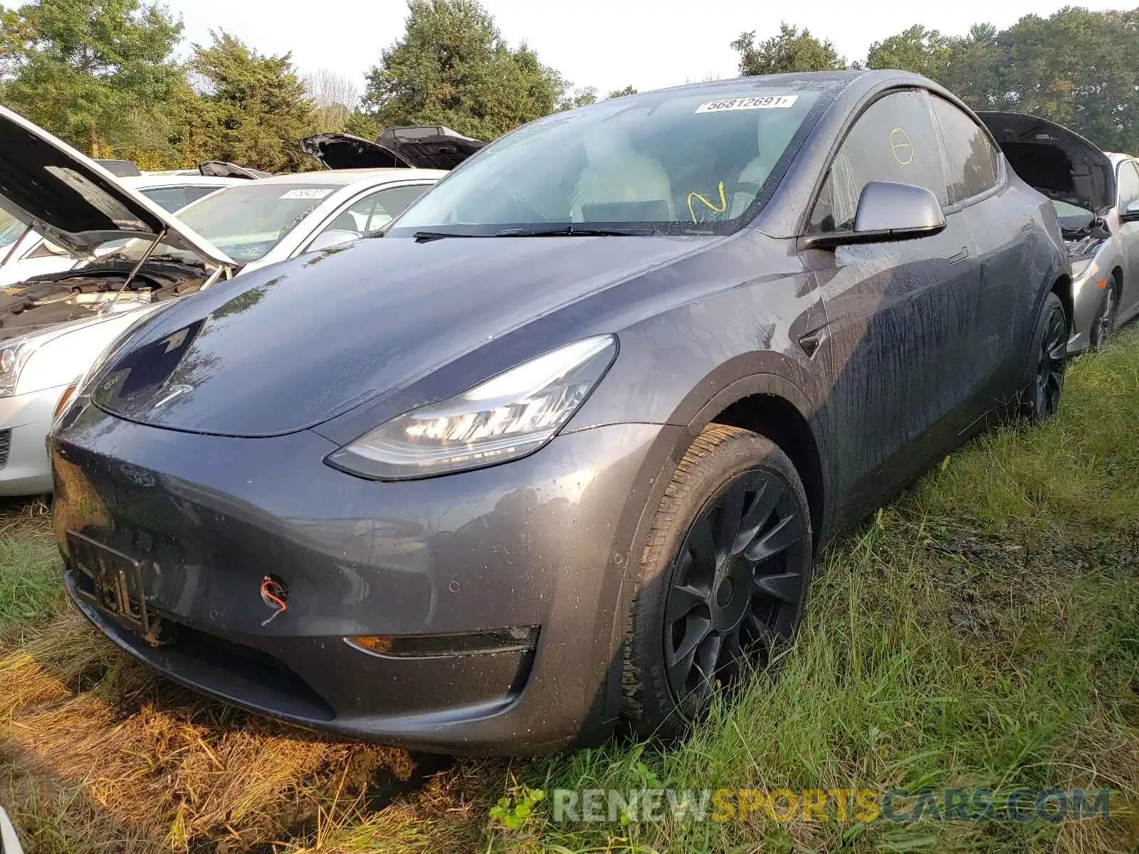 2 Photograph of a damaged car 5YJYGDEE5MF108535 TESLA MODEL Y 2021