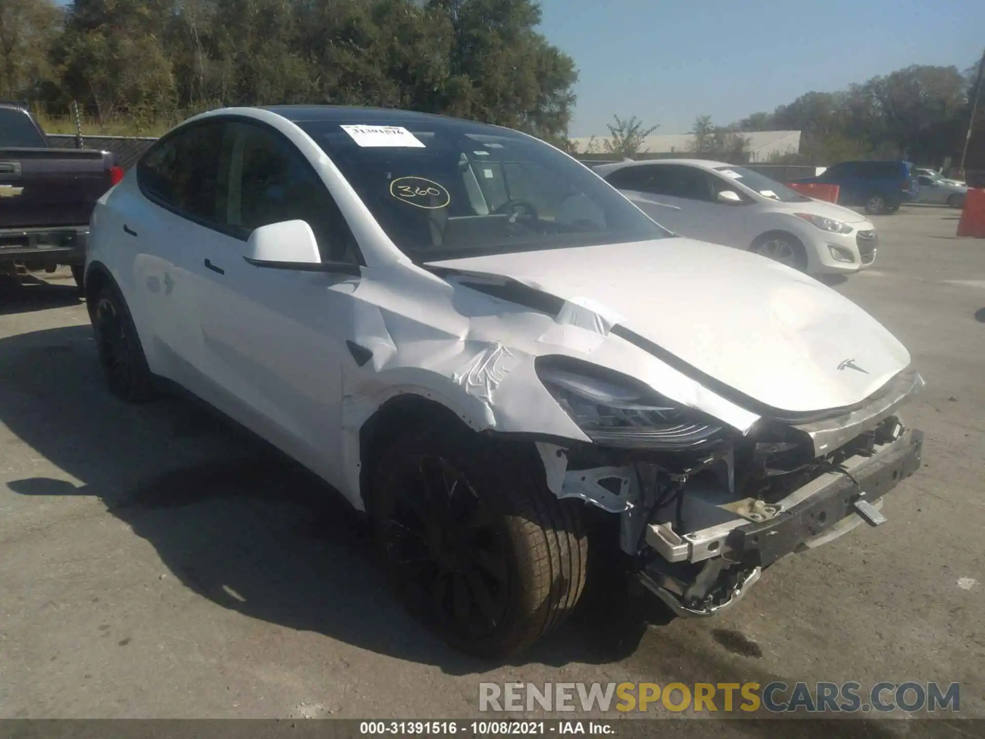 1 Photograph of a damaged car 5YJYGDEE5MF115422 TESLA MODEL Y 2021