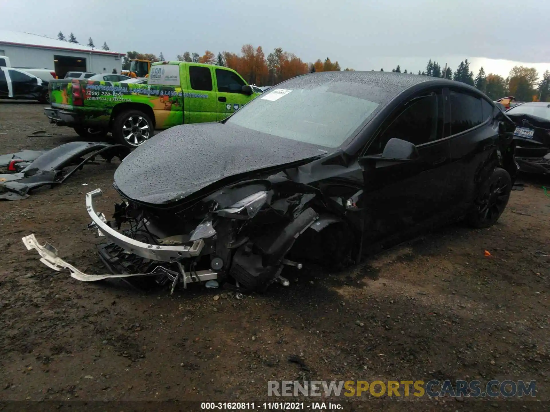 2 Photograph of a damaged car 5YJYGDEE5MF129532 TESLA MODEL Y 2021