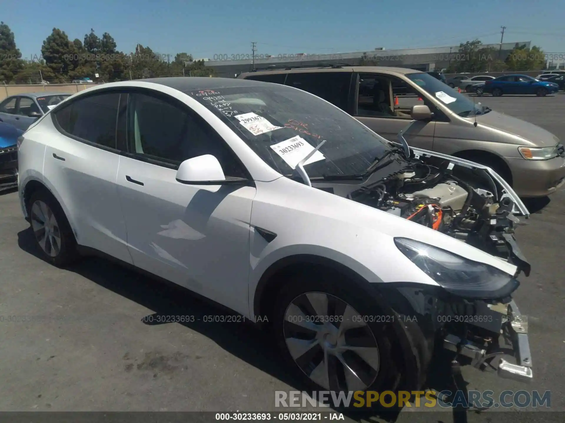 1 Photograph of a damaged car 5YJYGDEE5MF139302 TESLA MODEL Y 2021