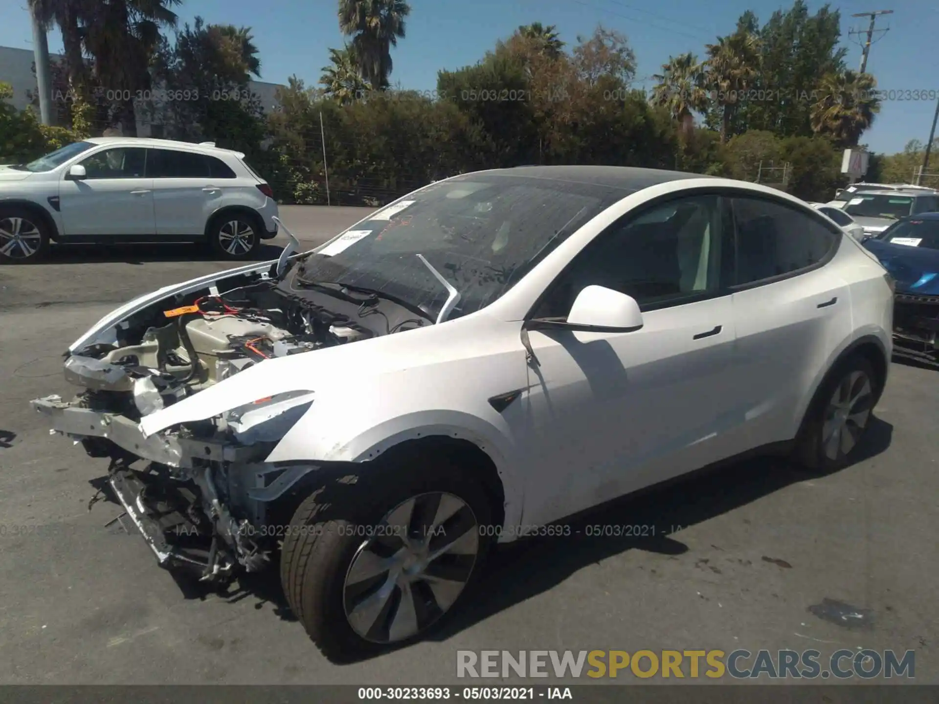 2 Photograph of a damaged car 5YJYGDEE5MF139302 TESLA MODEL Y 2021