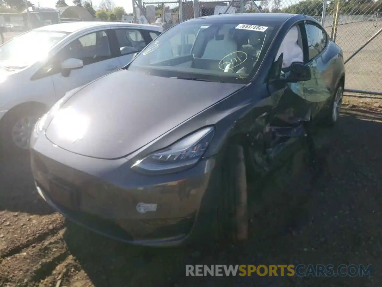 2 Photograph of a damaged car 5YJYGDEE5MF157458 TESLA MODEL Y 2021