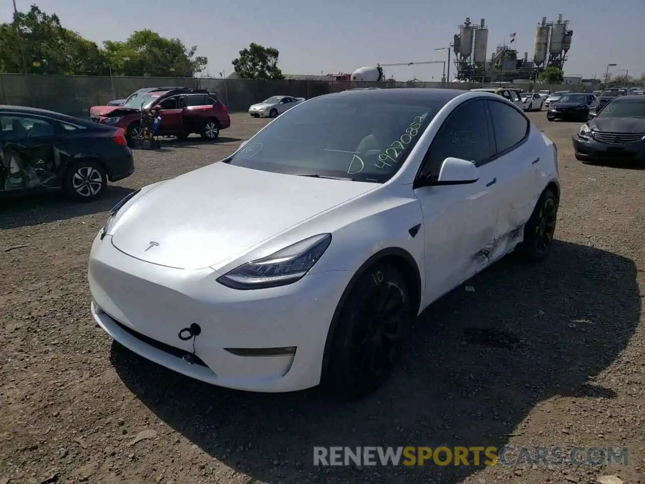 2 Фотография поврежденного автомобиля 5YJYGDEE5MF157525 TESLA MODEL Y 2021