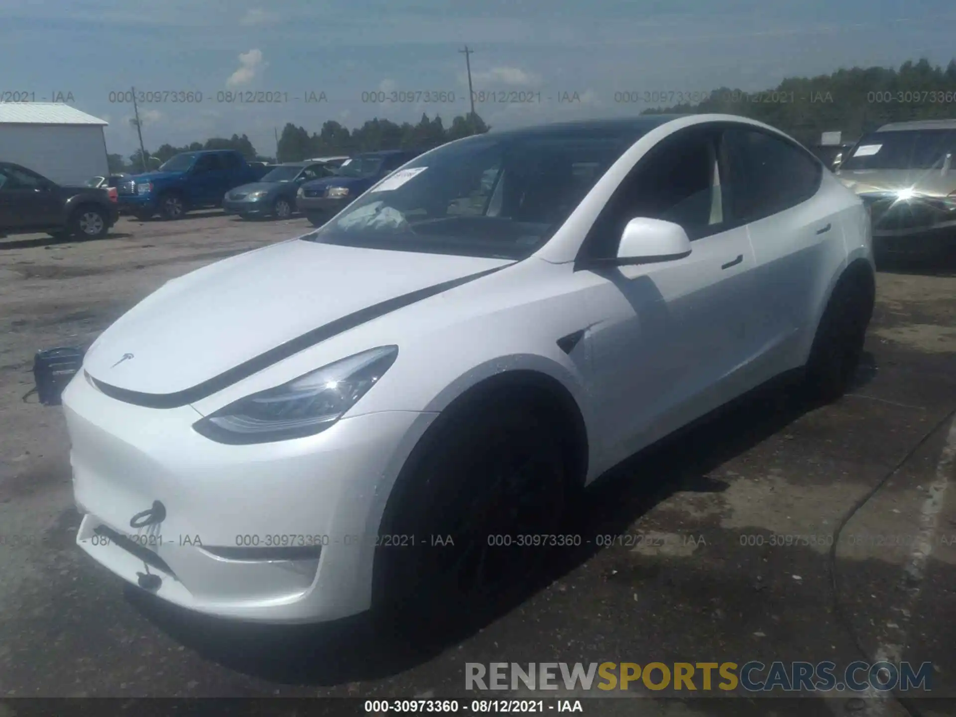 2 Photograph of a damaged car 5YJYGDEE5MF184580 TESLA MODEL Y 2021