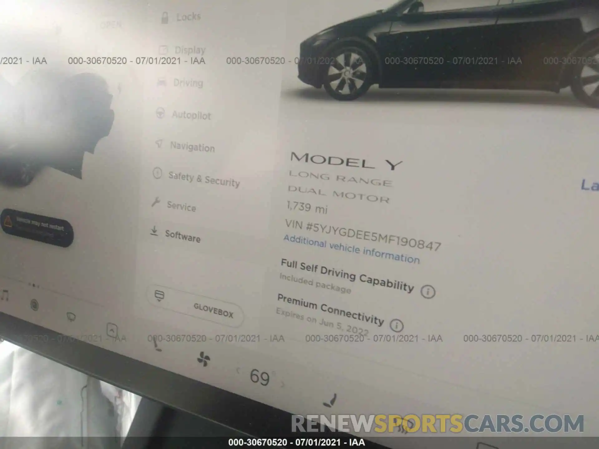 7 Photograph of a damaged car 5YJYGDEE5MF190847 TESLA MODEL Y 2021