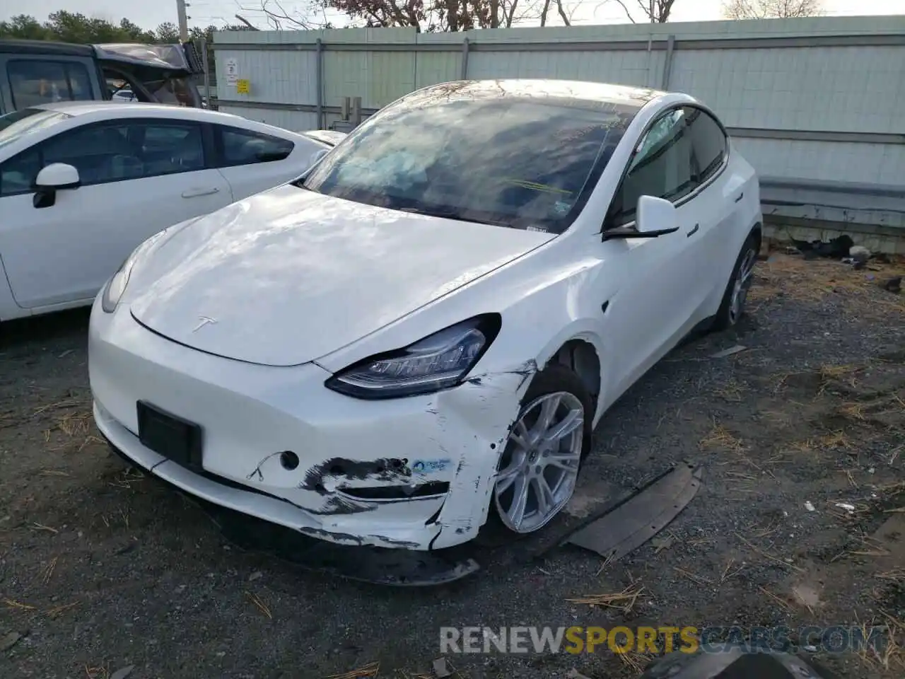 2 Photograph of a damaged car 5YJYGDEE5MF191402 TESLA MODEL Y 2021